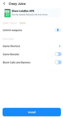 Lulubox Game Shortcut Screenshot